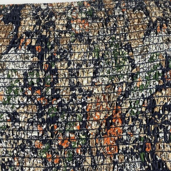 O.P.T. Smocked Cottagecore Renn Faire Maiden Midi Dress Medium Shimmer Floral - Picture 6 of 10